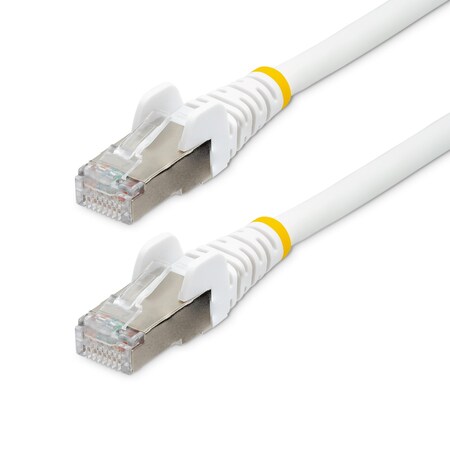 StarTech.com 10ft CAT6a Ethernet Cable - Low Smoke Zero Halogen (LSZH) - 10 Gigabit 500MHz 100W PoE RJ45 S/FTP White Network Patch Cord Snagless w/Strain Relief (NLWH-10F-CAT6A-PATCH)